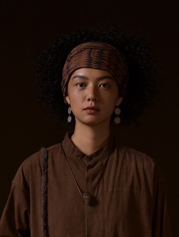 仙人掌 棉麻印花 針織髮帶 寬版