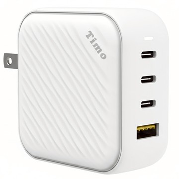Timo 快充 浪紋造型充電器+充電線 Type-C 100W GaN PD快速充電  白色  1組
