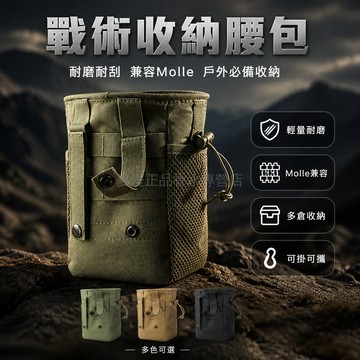 台灣出貨 可掛式 戰術腰包 耐磨 多功能 Molle 軍迷 戶外 登山 露營 配件 收納袋