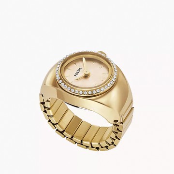 FOSSIL Watch Ring 晶鑽手錶戒指 戒指錶  送禮首選-金 ES5319