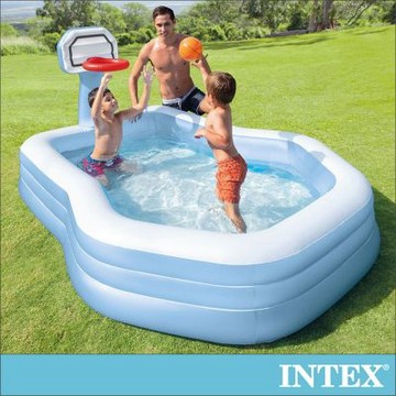 盒損-INTEX 灌籃高手大型充氣泳池適3歲以上(57183)