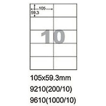 【文具通】阿波羅9610影印自黏標籤貼紙10格 100入 P1410339