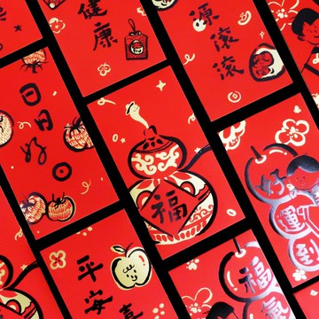 新品現貨【雙色燙金紅包4入組合】絲絨觸感紅包袋 l 新年紅包