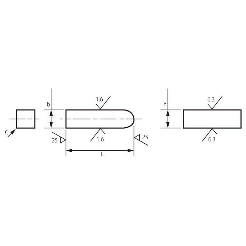 ビジネス 新ＪＩＳ 両角キー（姫野製） 4X4X35 Ｓ４５Ｃ 生地 【1，000本】 DIY、工具