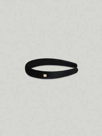 Square Logo Velvet 2CM Hairband [BLACK]