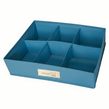 GOZENBO 御膳坊 6格襪子收納盒 7L  34 x 24 x 9cm  輕丹寧  1個