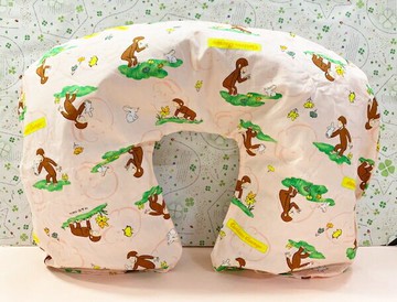 【震撼精品百貨】Curious George  好奇的喬治猴  布-粉色-草地*98002 震撼日式精品百貨