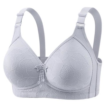 中老年人文胸舒適媽媽聚攏內衣中年婦女大碼無鋼圈胸罩棉夏季薄