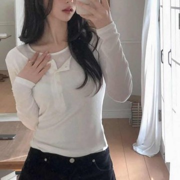 正韓女上衣 美麗諾天絲長袖T恤VRT1004-創翊韓都