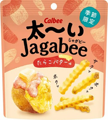 【江戶物語】Calbee卡樂比 Jagabee 鱈魚子奶油風味薯條 35g 明太子 期間限定 加卡比 胖薯條 波浪薯條