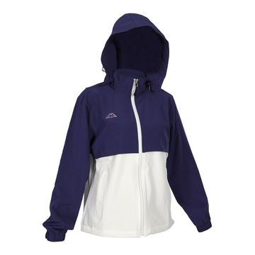 kappa 女防潑水運動外套-慢跑 休閒 上衣 靛藍白粉