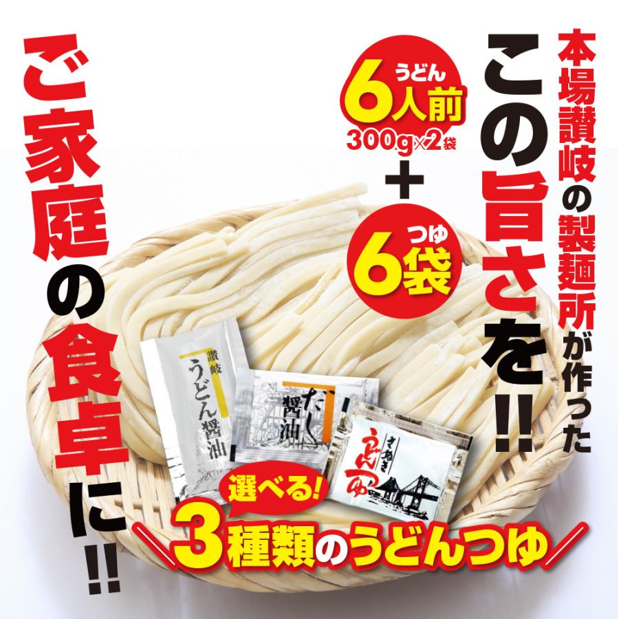 選べる3種類のうどんつゆ 本場 讃岐うどん 6人前 つゆ付きセット 旨い 香川県 さぬきうどん お取り寄せ 訳アリ もちもち つるつる お土産 ポイント消化