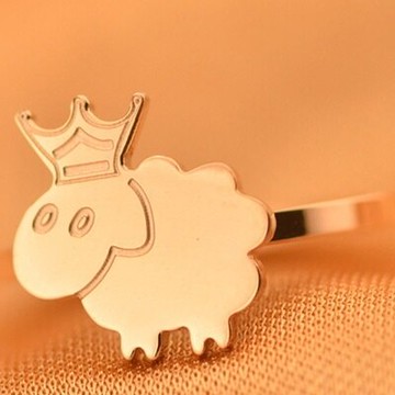 現貨+預購 玫瑰金戒指 銀飾-可愛小羊生日流行母親節生日情人節禮物女飾品71am58【獨家進口】【米蘭精品】