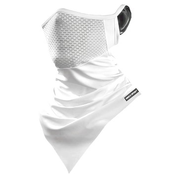 AREX SPORT 戶外騎行防曬面罩親膚冰絲網眼護臉遮頸三角巾，可掛耳設計，UPF92防曬，涼感透氣  純淨白  1條  均碼(41 x 29cm)