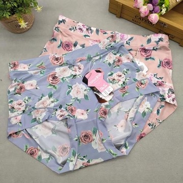 彩田31736/31737/31738中高腰加大版印花冰絲石墨烯底襠透氣女內