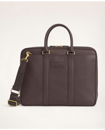 Brooks Brothers Men's Leather Briefcase | Brown