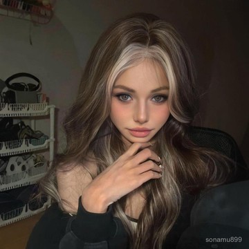 髮飾館🥇假髮歐美女假髮前額小蕾絲lace長捲髮頭套假髮機製頭wig自然 逼真 造型裝扮 修飾臉型 新款 增加髮量