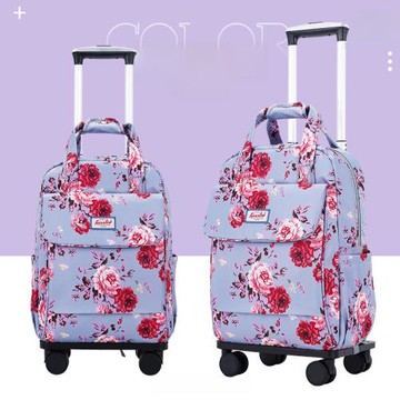 新品牛津布防水短途旅行包可折疊雙肩包萬向輪拉桿包短途旅行袋潮