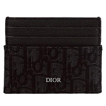 Christian Dior OBLIQUE 滿版緹花LOGO6卡信用卡/名片夾(黑)