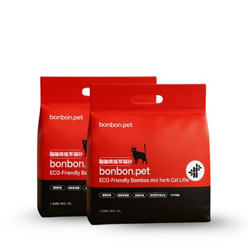 蹦蹦跳 植萃環保貓砂/ 鮮竹&艾草(6L/包)- 3包組