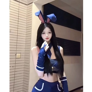 辣妹套裝 純慾修身顯瘦套裝 JK製服 辣妹穿搭 辣妹裙 甜酷辣妹兔兔警官穿搭套裝cosplay純慾風背心上衣+俏皮短褲