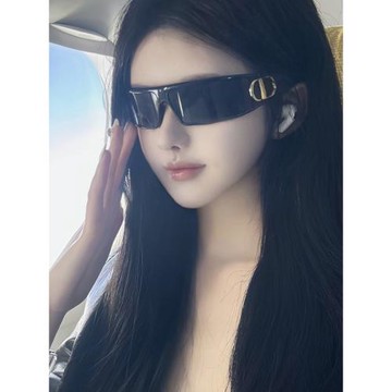 2025新款未來科技感發箍墨鏡女高級感網紅歐美y2k太陽鏡防紫外線