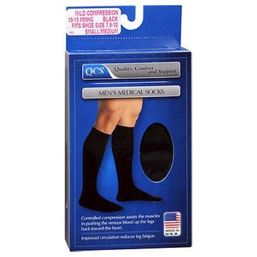 QCS Mens Medical Socks Mild Black Medium Large 1 Pair by Scott Specialties