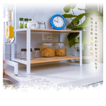 dayneeds 無印風鐵木雙層架 四款可選 /廚房收納/雙層置物架/木紋/鐵藝/調味罐收納/多功能收納
