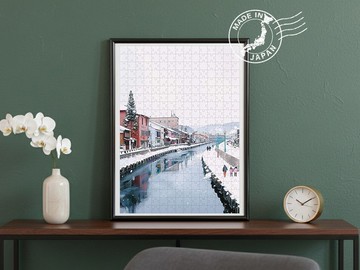 日本手工製拼圖・小樽運河、北海道・日本風景・送禮、擺設、裝飾