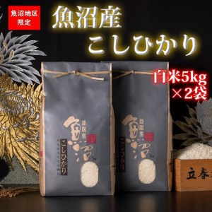 令和5年産 新米魚沼産コシヒカリ（白米5kg×2袋を全6回）