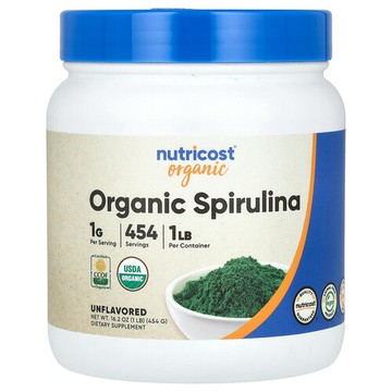 Nutricost, 有機螺旋藻，原味，16.2 盎司（454 克）