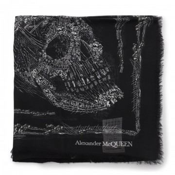 Alexander Mcqueen - Black And White Scarf Uni