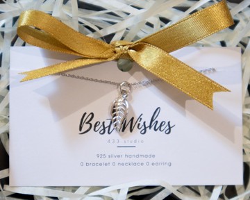 925 SILVER 葉子 頸鏈 - 銀 - 頸鏈