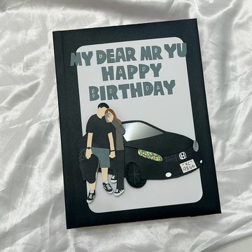 【預購】客製化手工書 似顏繪汽車款 生日週年紀念情侶情人節手作