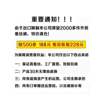 出口A+蠶絲被100桑蠶絲夏涼被正品全棉被芯雙人加厚冬被子春秋被