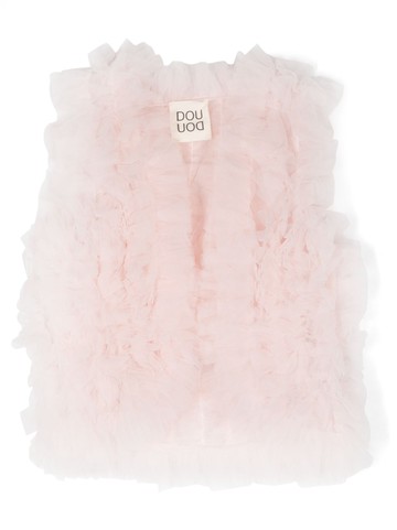 Douuod Kids - tulle-panels sleeveless top - kids - Polyamide - 2 yrs - Pink