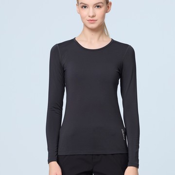 【WILDLAND荒野】女遠紅外線U領保暖衣深灰