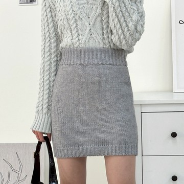 【Fee隔日到貨5色】厚邊高腰針織包臀裙🔥慵懶絨毛包臀短裙 迷你裙 窄裙 修身顯瘦 韓系穿搭 秋冬穿搭 韓系女裝