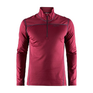 craft 瑞典 男 長袖拉鏈中層衣紅1905362/保暖打底衣/彈性排汗衣/運動上衣