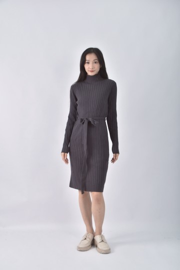 (F) 【作珩私服】why not質感坑紋灰色洋裝