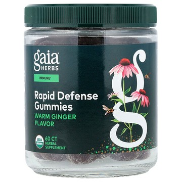 Gaia Herbs, 快速防御軟糖，暖姜味，60 粒