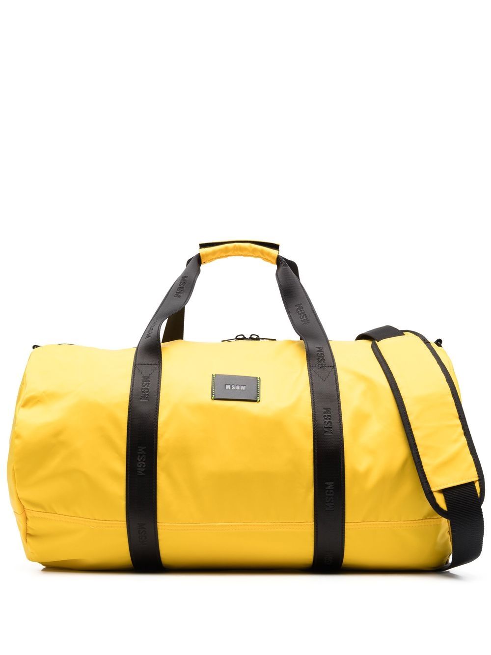 MSGM - logo-patch holdall bag - men - Polyamide/Polyester - One Size - Yellow