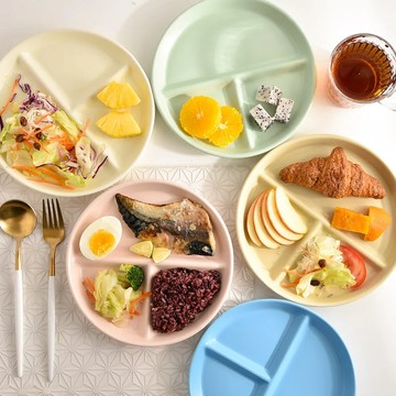Homely Zakka 陶瓷健康分隔餐盤_5色任選 - 米白色
