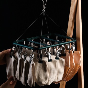 【STU】鋁合金曬襪神器不銹鋼輕奢晾衣夾 掛鉤涼襪 夾內衣內褲晾曬架衣架夾