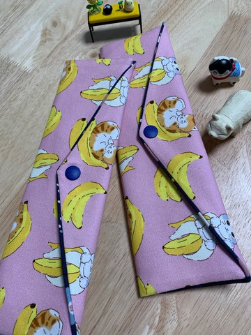 文青風環保純棉筷袋 抱枕貓咪 柔情粉 幸福滿滿 日本 潮物 收納