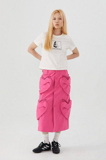 Heart Pocket Cargo Skirt 愛心口袋半身工裝裙