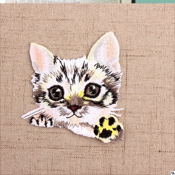 輔料衣服精品時尚貼花書包裝飾貓咪貼破洞貓咪補丁貼布繡花大號