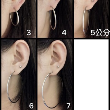 B3319 抗過敏 C字形 百搭 圓環 耳環 圓圈 316L鈦鋼 防過敏 歐美時尚 簡約 極簡 超大 耳圈 韓國進口