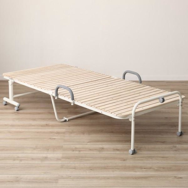 ベッド 折りたたみベッド(レビン2 BR)シングルより少しコンパクト