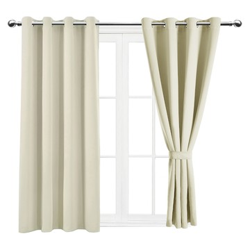 comet 打孔遮光隔熱窗簾 附窗簾綁帶 2個  145 x 170cm  米白色